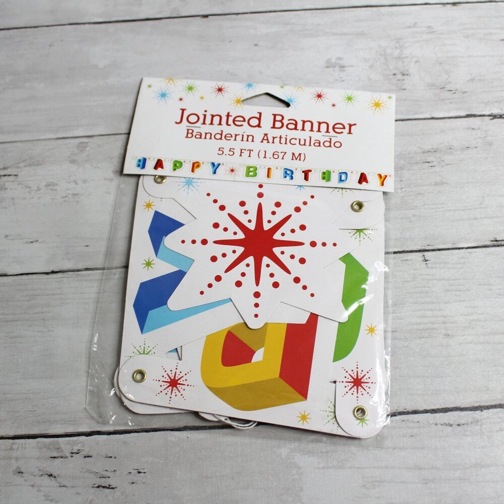 Happy Birthday Banner Party Decor Jointed Garland